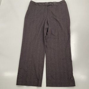 NWT WORTHINGTON WORKS MARILYN FIT MULBERRY STRIPED CROPPED SLACKS SZ 12